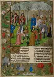 The Carolle in the Garden. The Lover is invited to dance with a group of couples led by Sir Mirth and Lady Gladness, from 