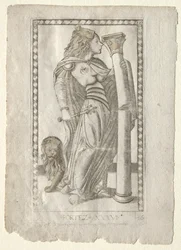 Forteza from the Tarocchi, series B: Cosmic Principles & Virtues, #36, before 1467