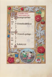 Hours of Queen Isabella the Catholic, Queen of Spain: Fol. 11r, October