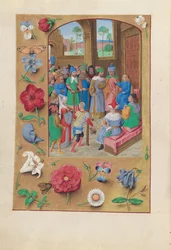 Hours of Queen Isabella the Catholic, Queen of Spain: Fol. 195v, St. Suzanne
