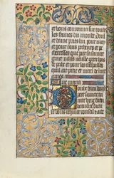 Book of Hours Use of Rouen: fol. 151v, Elaborate Border of Foliage, c. 1470
