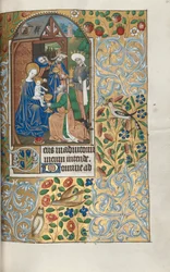 Book of Hours Use of Rouen: fol. 64r, Adoration of the Magi, c1470