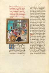 Jacques de Lalaing Kneeling before the Counts of Maine and Saint Pol