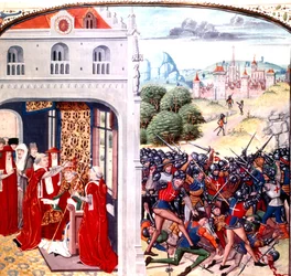 Consecration of Pope Gregory IX in Avignon France (pontificate in 1227-1241) by Jean Froissart