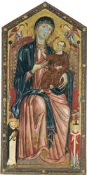 The Virgin and Child Enthroned with Saints Dominic, Martin and Two Angels