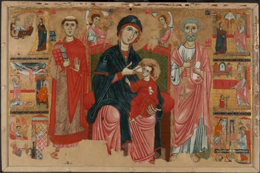 Virgin and Child Enthroned with Saints Leonard and Peter and Scenes from the Life of Saint Peter
