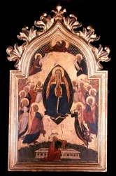 Madonna in a Mandorla with Music Making Angels