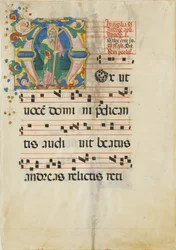 Manuscript Leaf with the Feast of Saint Andrew in an Initial M
