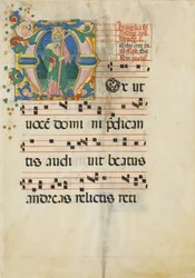 Manuscript Leaf with the Feast of Saint Andrew in an Initial M, second half 15th century