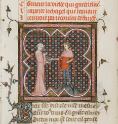 Miniature from a manuscript of the Roman de la Rose by Guillaume de Lorris and Jean de Meun, 1353