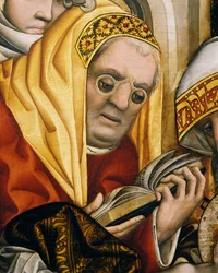 Priest wearing glasses (detail)