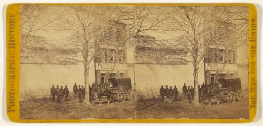 [Union Soldiers in Front of Price, Birch & Co., Dealers of Enslaved People]