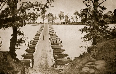 Pontoon Bridge at Deep Bottom on the James