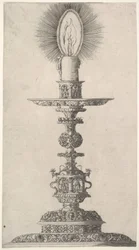 Candlestick with Lighted Candle from: Insigne Ac Plane Novum Opus Cratero graphicum, 1551