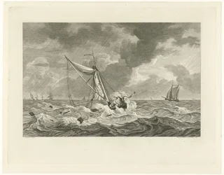 Stranding of the Kaag of Skipper Klaas Ringels near Texel, 1778