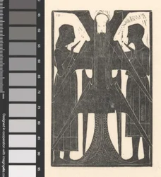 Man and Woman Next to Winged Figure