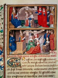 Representation of the Council of Clermont in 1095 Presided by Pope Urban II Preaching the First Crusade