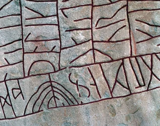 Detail of the Runic Stone at Rök, Östergötland, Sweden