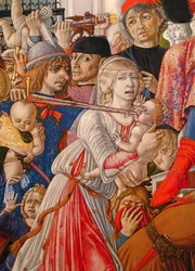 The Massacre of the Innocents, detail of a soldier piercing a baby with his sword, 1482, detail of 106233