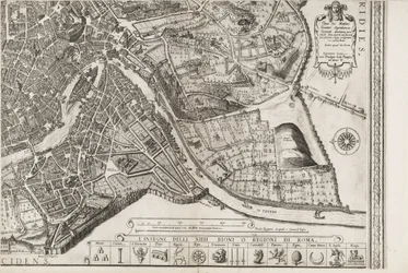 Map of Rome. Lower Right Part