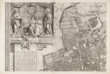 Map of Rome. Upper Left Part