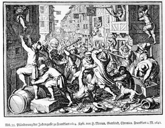 Plundering the Jewish Alley during the Fettmilch riots in Frankfurt on 22 August