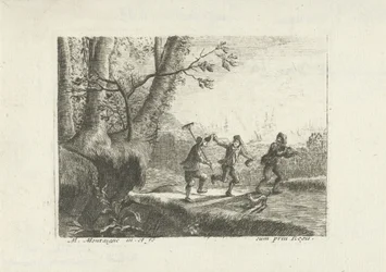 Landscape with Three Dancing Peasants