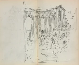 Italian Sketchbook: Bridge with Figures, Page 95 & 96