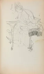 Italian Sketchbook: Seated Woman Sewing, Page 153