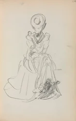 Italian Sketchbook: Seated Woman, Page 114, 1898-1899