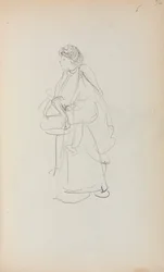 Italian Sketchbook: Standing Woman Holding a Satchel