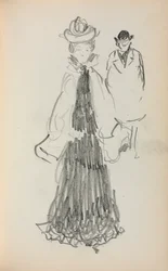 Italian Sketchbook: Standing Woman and Man, Page 125, 1898-1899