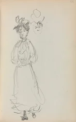 Standing Woman, Italian Sketchbook, face page 52