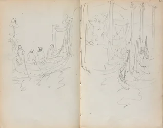 Italian Sketchbook: Venetian Harbor View page 31 & 32, 1898-1899