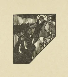 Illustration with Christ carrying the cross and nuns by a poem in the poetry collection Sagesse by Paul Verlaine (series title: The Trial)