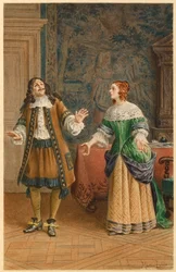 Moliere and Catherine de Brie (illustration)