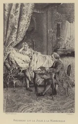 Rousseau reading his novel Julie to la Marechale