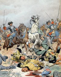 War of the Spanish Succession: the last charge of the French cavalry at the Battle of Malplaquet (Belgium) on September 11