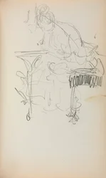 Italian Sketchbook: Seated Woman Sewing (page 153)