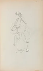 Italian Sketchbook: Standing Woman Holding a Satchel (page 56)