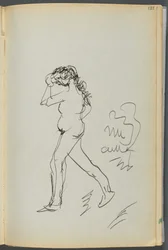 Sketchbook- The Granite Shore Hotel, Rockport, page 133: Nude Walking