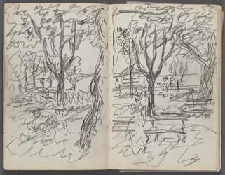Sketchbook, The Dells, No. 127, page 008 & 9: Landscape