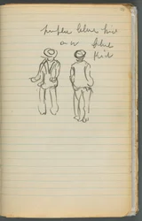 Sketchbook, page 040: Notes and Two Figures