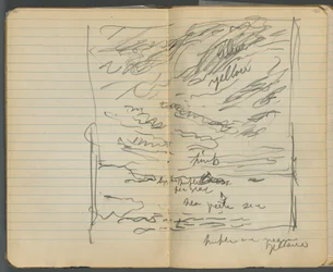 Sketchbook, page 152 & 153: View of the Sea with Color Notations