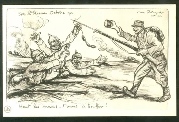 Postcard, Satirical in B & W