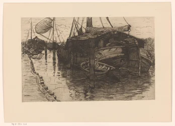 Docked Boats in a Harbor