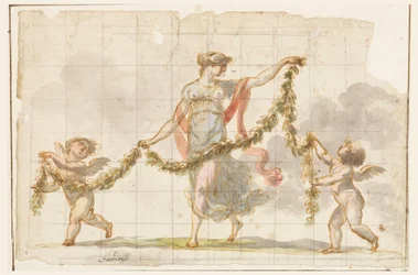Drawing, Wall Painting, ca. 1820