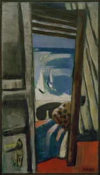 View of the Sea, Red, Gray, Blue