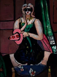 Carnival Mask, Green, Violet, and Pink (Columbine)
