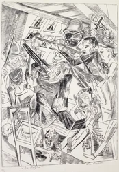 The last ones, by Max Beckmann, lithograph. Germany, 20th century.